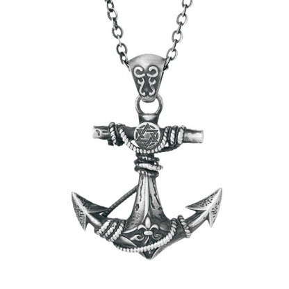 925 Sterling Silver Anchor Pendant Necklace