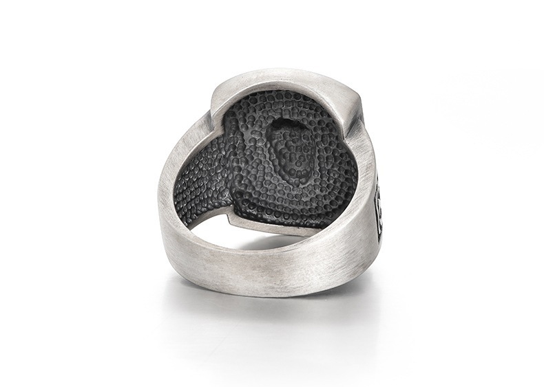 925 Sterling Silver Outlaw Skull Insignia Ring