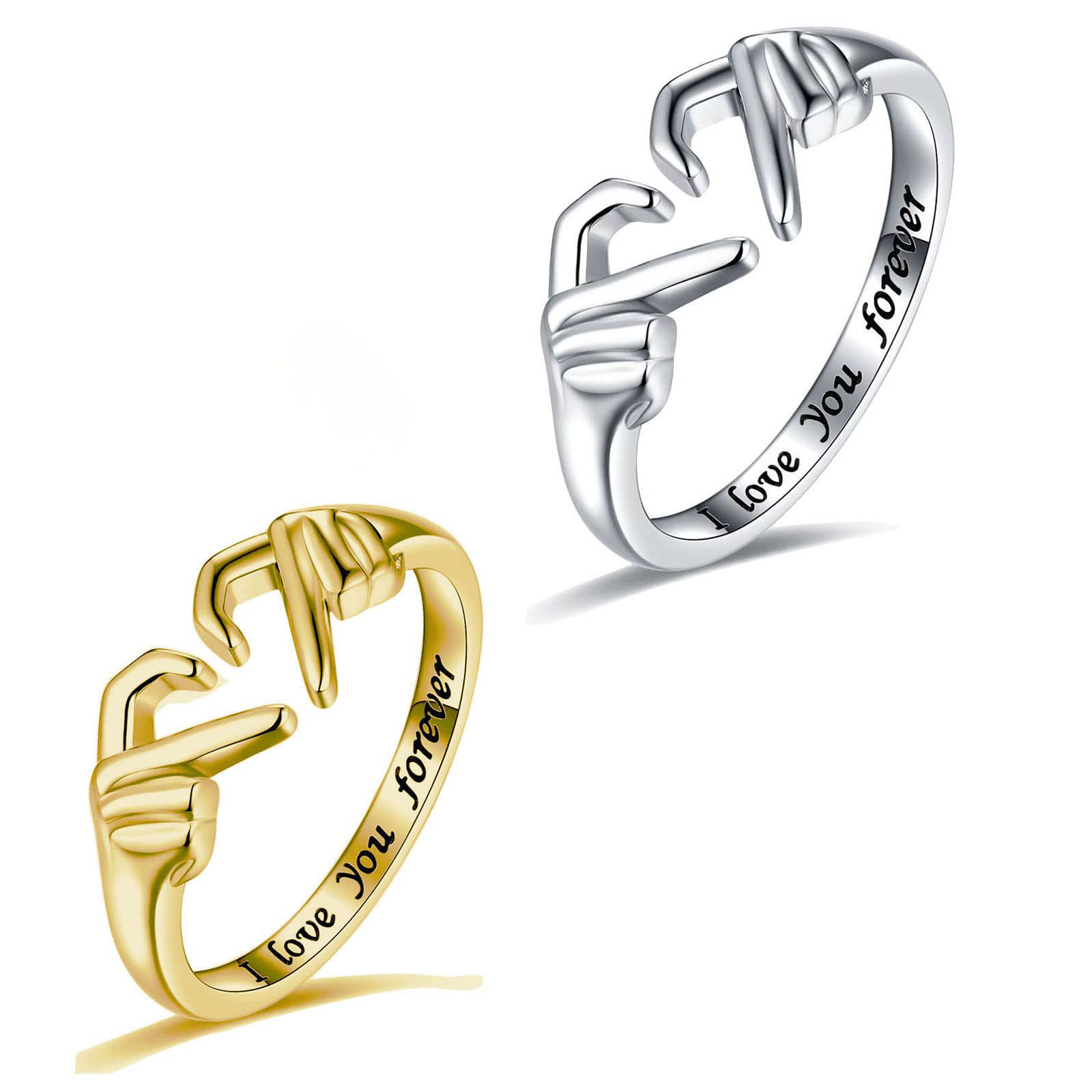 Titanium Steel Love Gesture Adjustable Ring