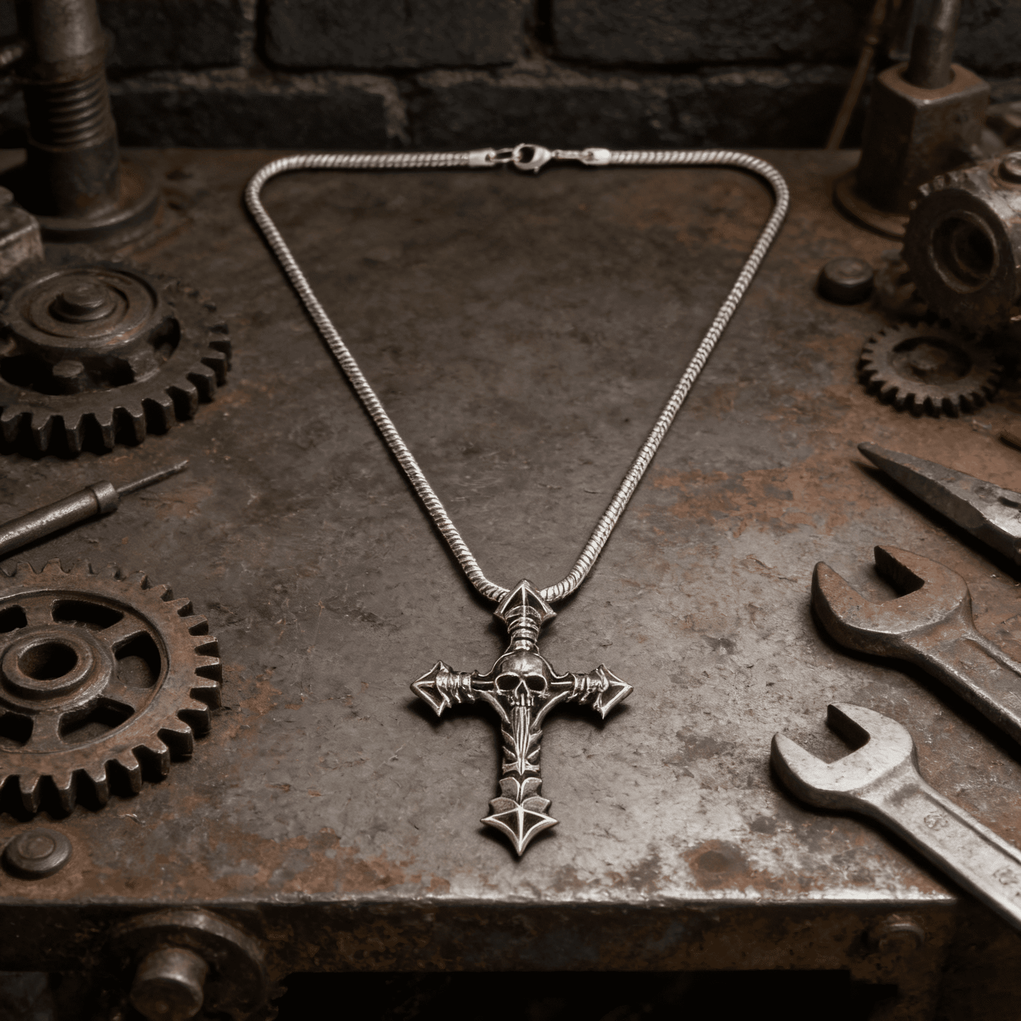  ​​Cross and Skull Necklace