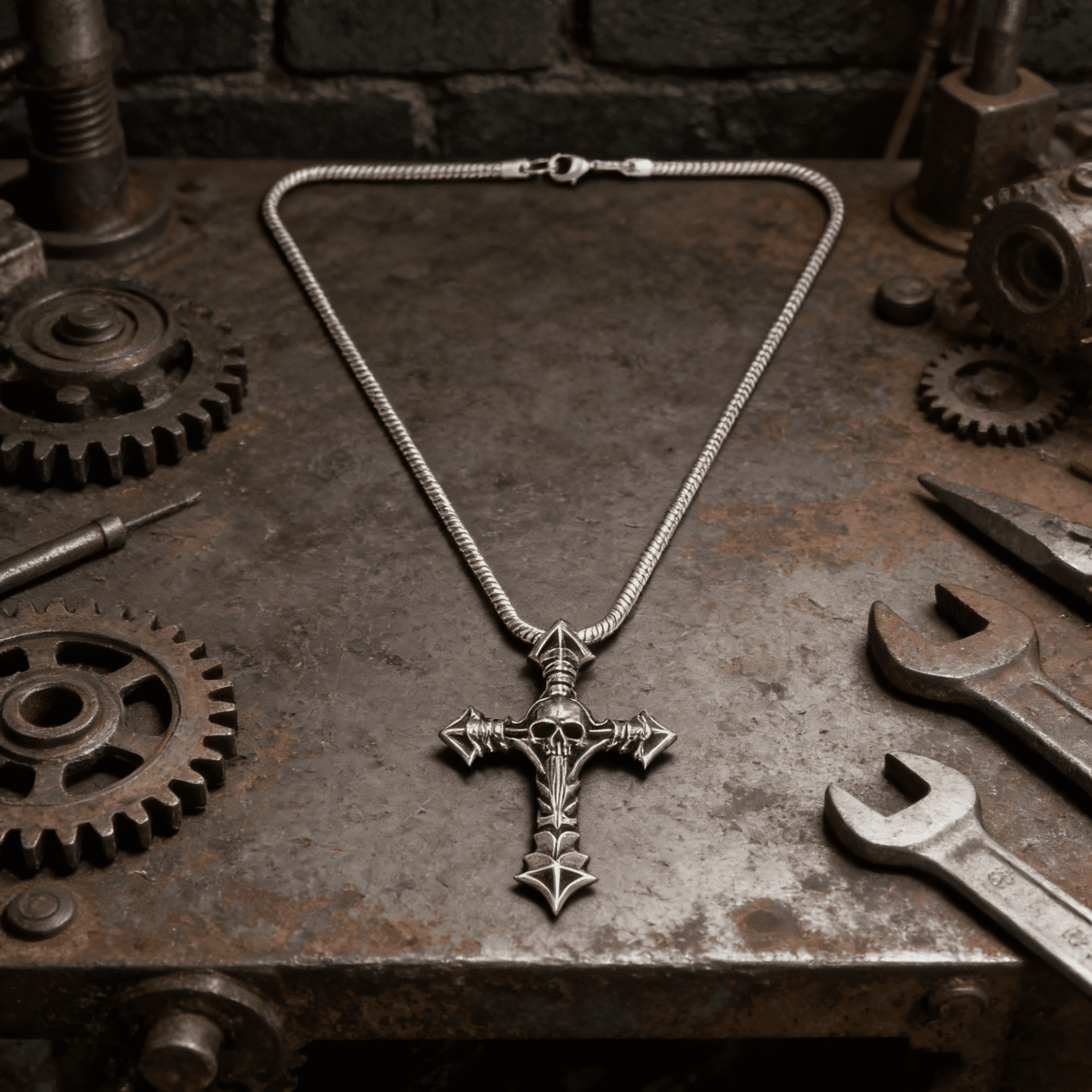  ​​Cross and Skull Necklace