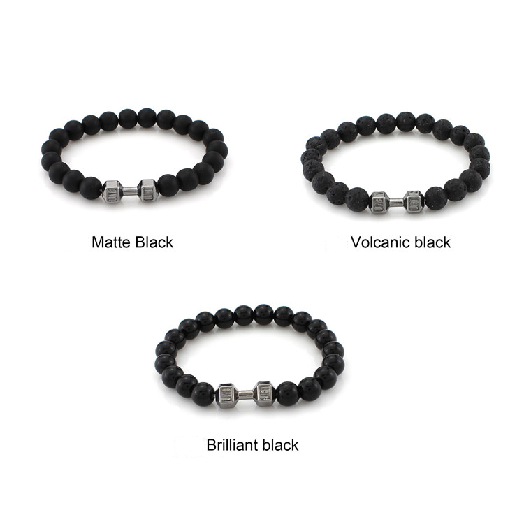 Volcanic stone dumbbell bracelet