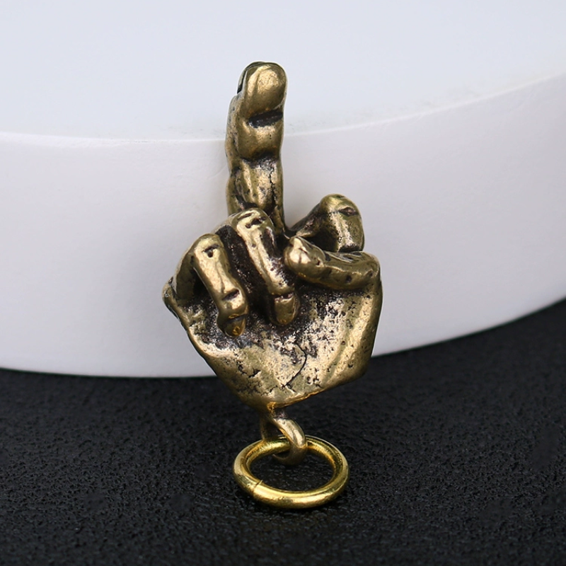 Brass skull helmet bell charm