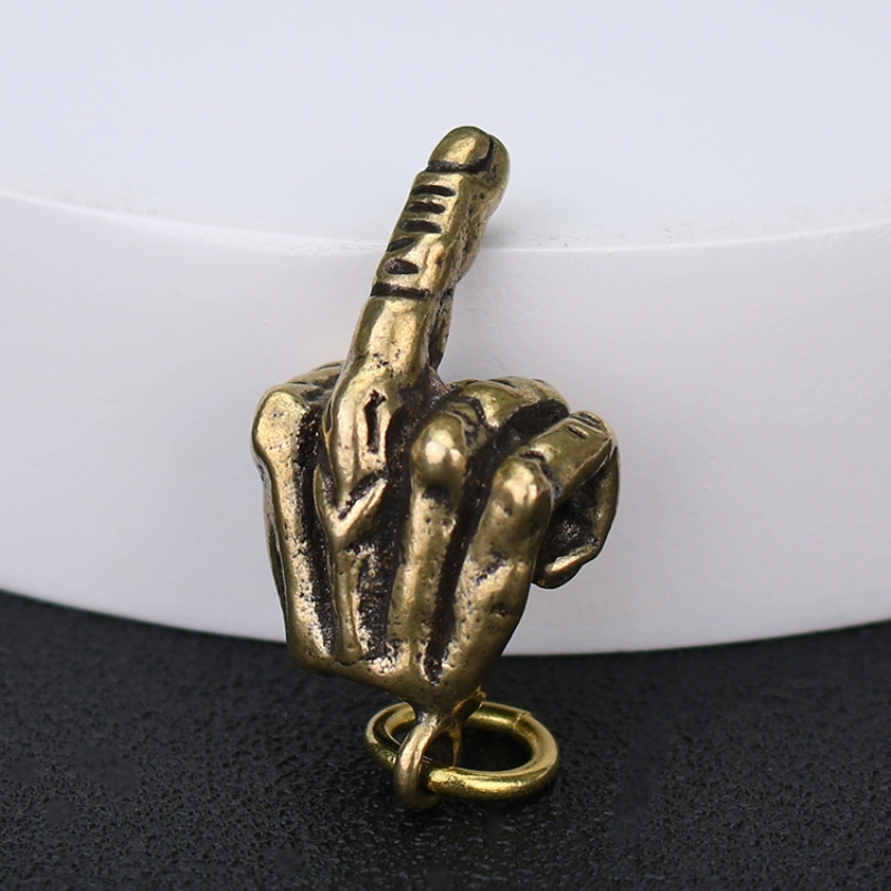 Brass skull helmet bell charm