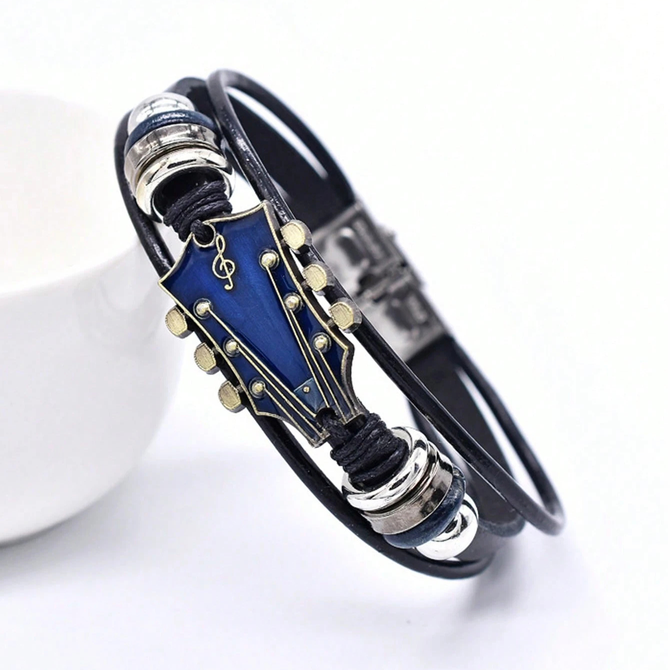 Retro Guitar Leather Bracelet 