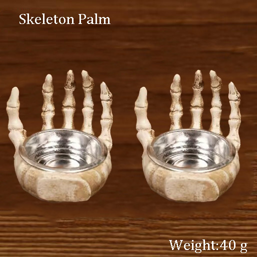 Halloween skull candlestick