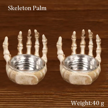 Halloween skull candlestick