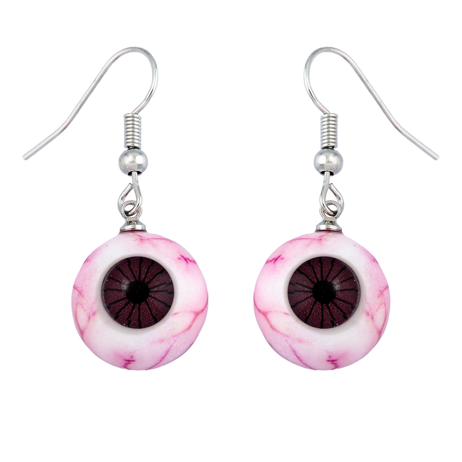 Horrible blood-red eyeball resin earrings