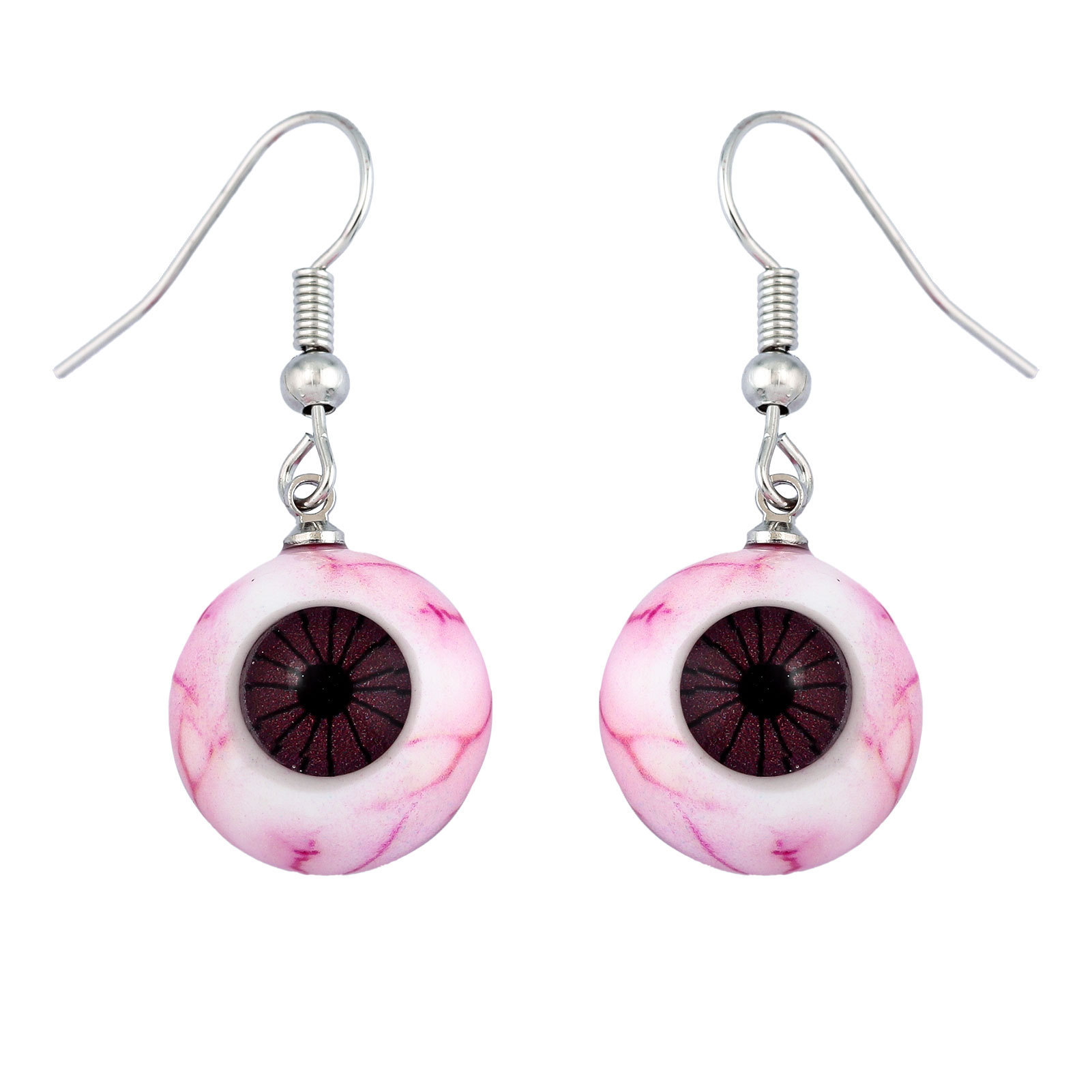 Horrible blood-red eyeball resin earrings