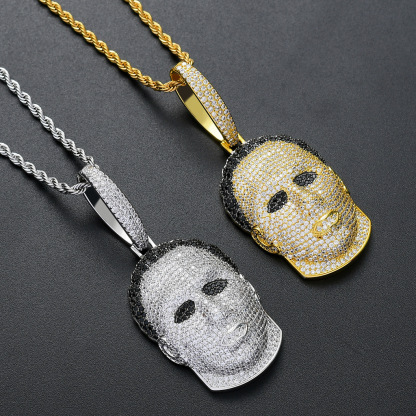 Human head mask necklace