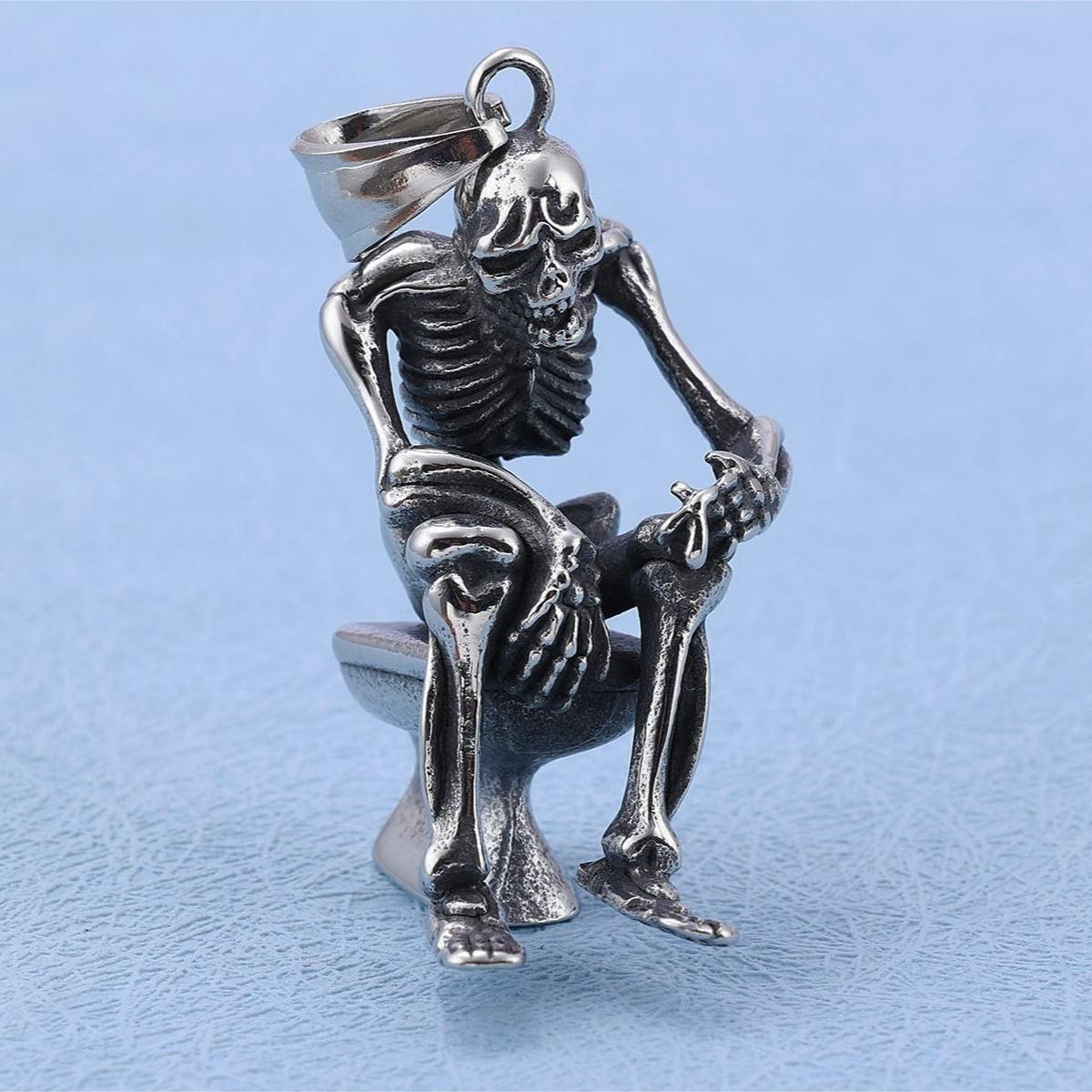 Skeleton on the toilet