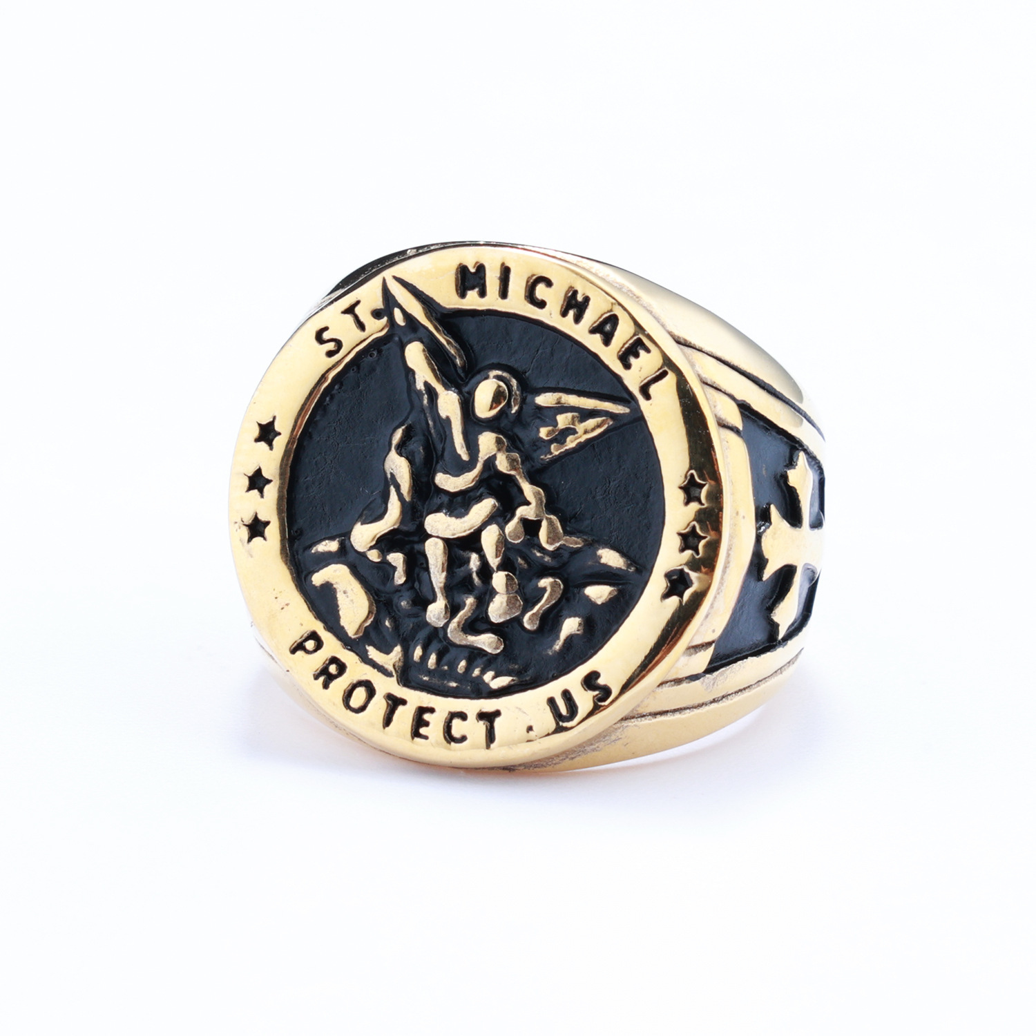 Angel Cross Signet Ring