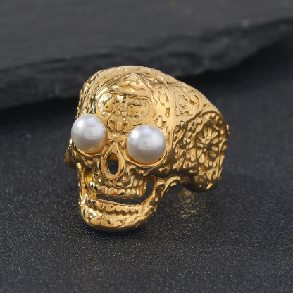 Rock skull ring
