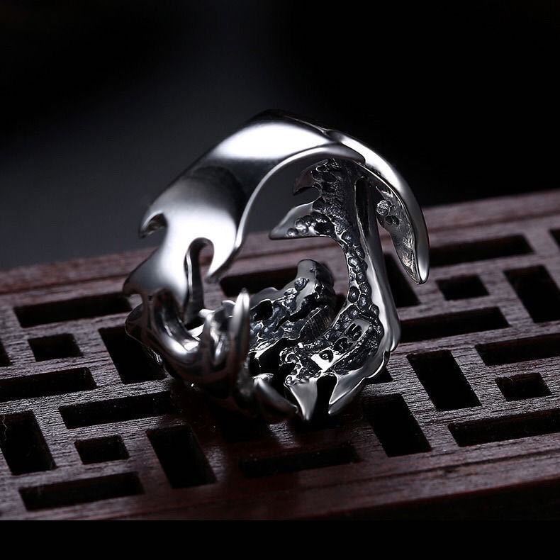 Flame Dragon Silver Ring