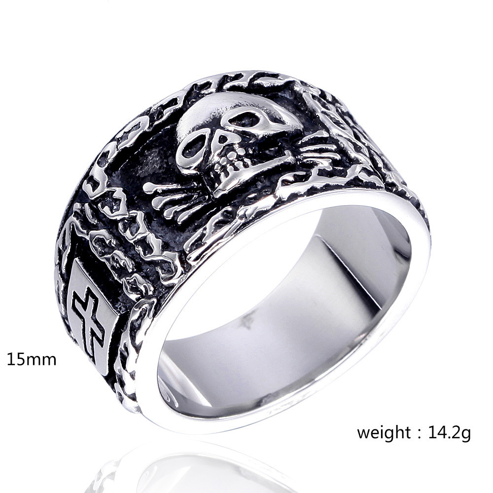 Cool Skull Hip Hop Punk Cross Ring