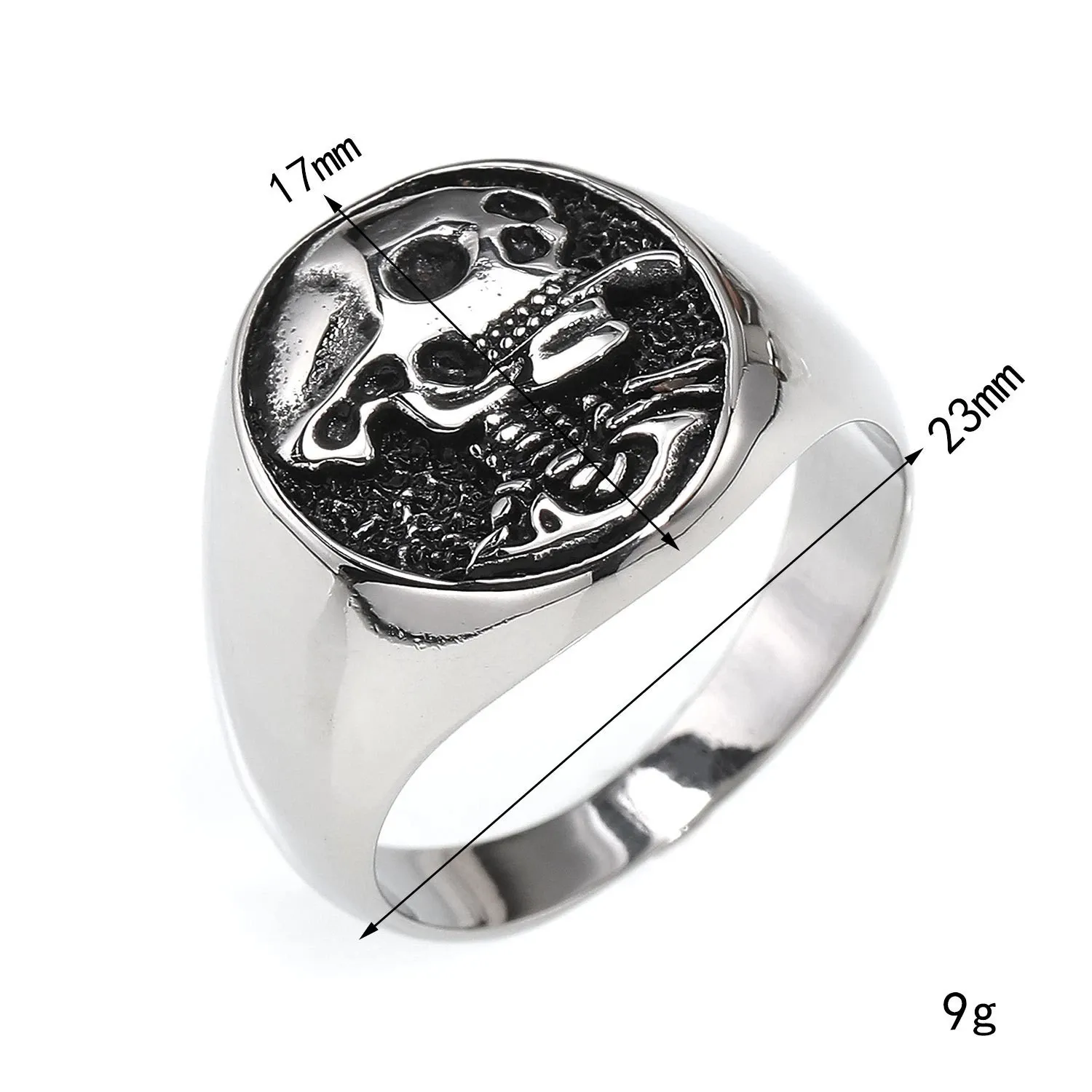 Vintage smoking skull ring