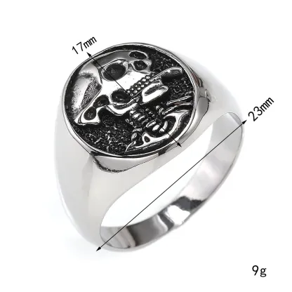 Vintage smoking skull ring