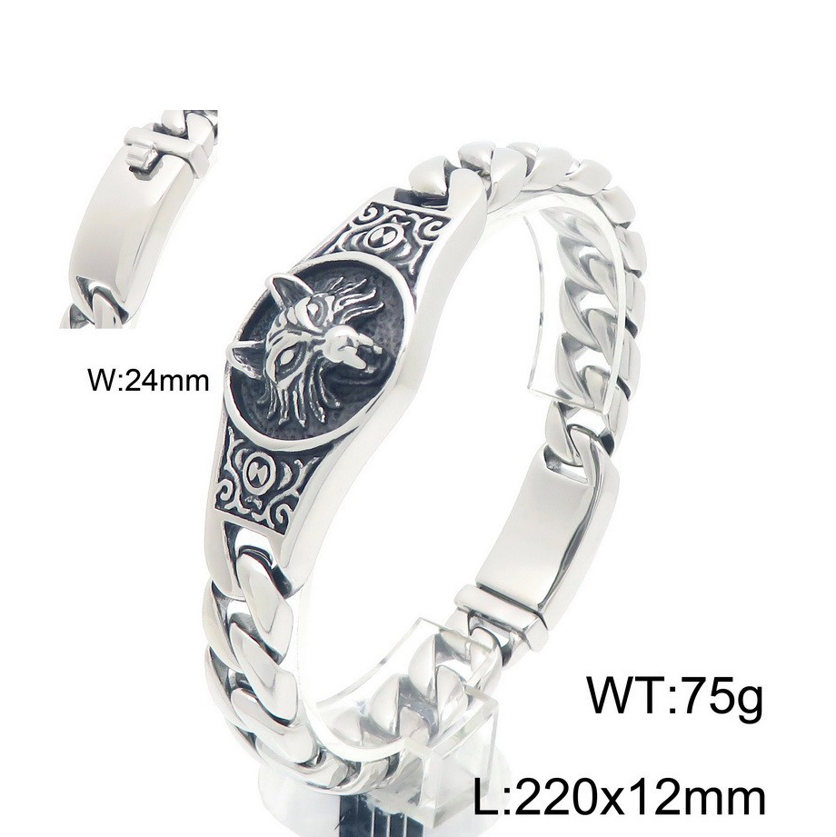 Domineering Wolf King Cuban Bracelet