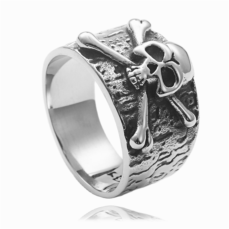925 silver + multi-color stone skull ring