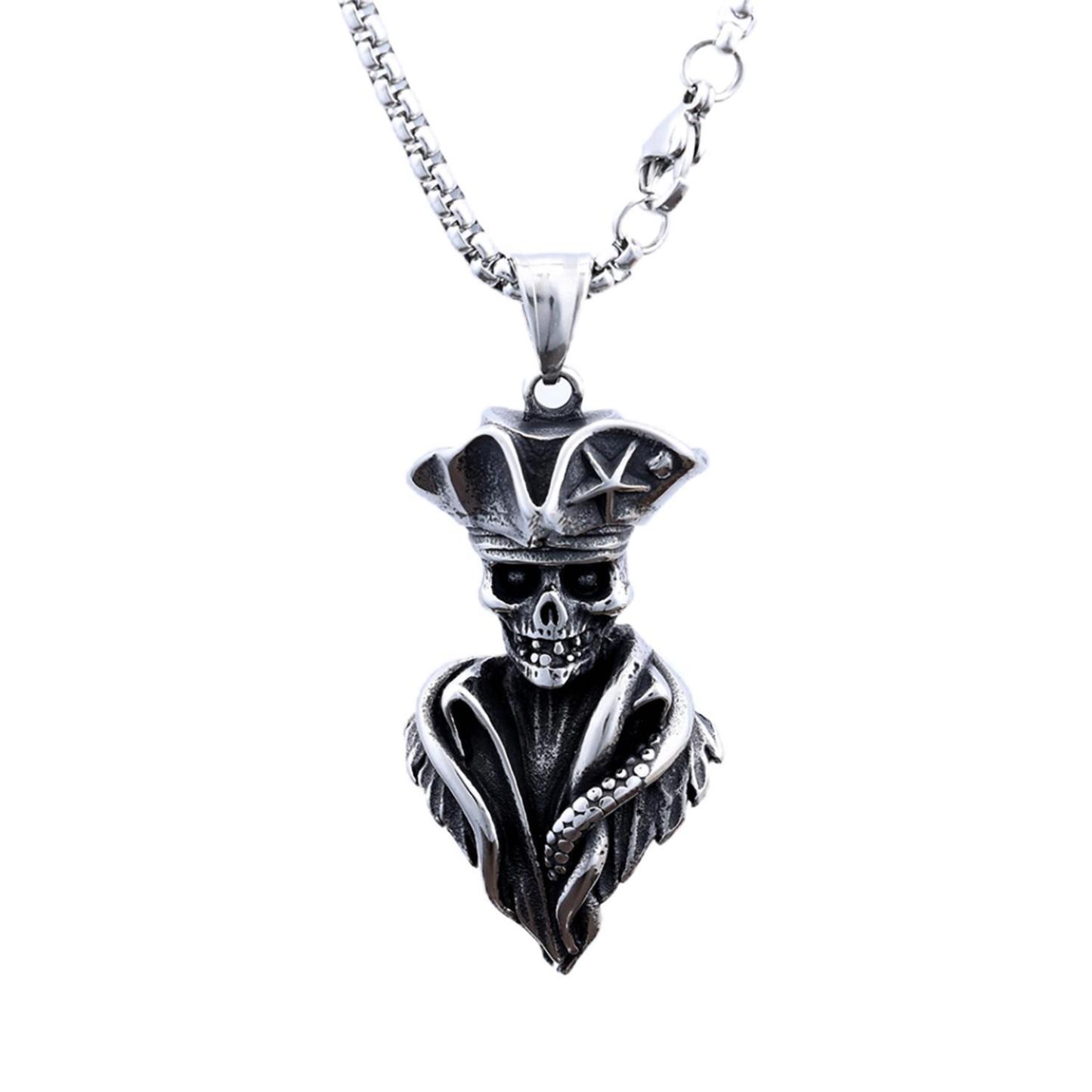 Pirate Hooded Skull Necklace