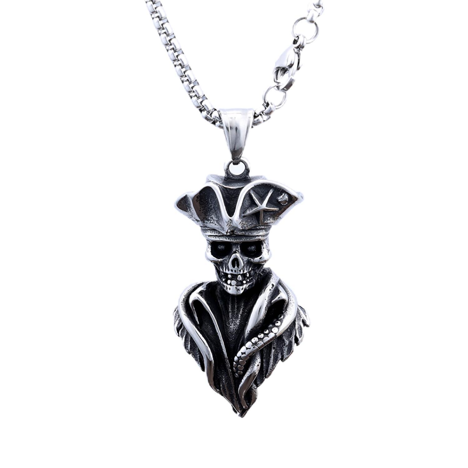 Pirate Hooded Skull Necklace
