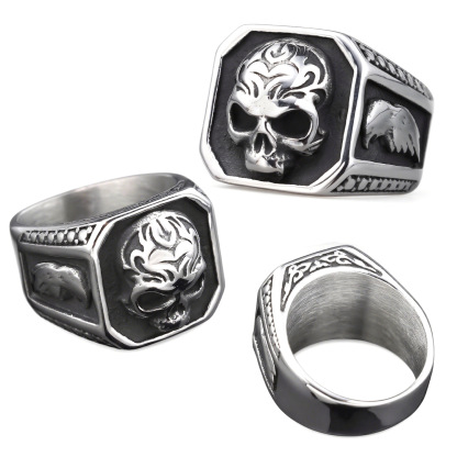 Skull Crow 925 Silver Ring