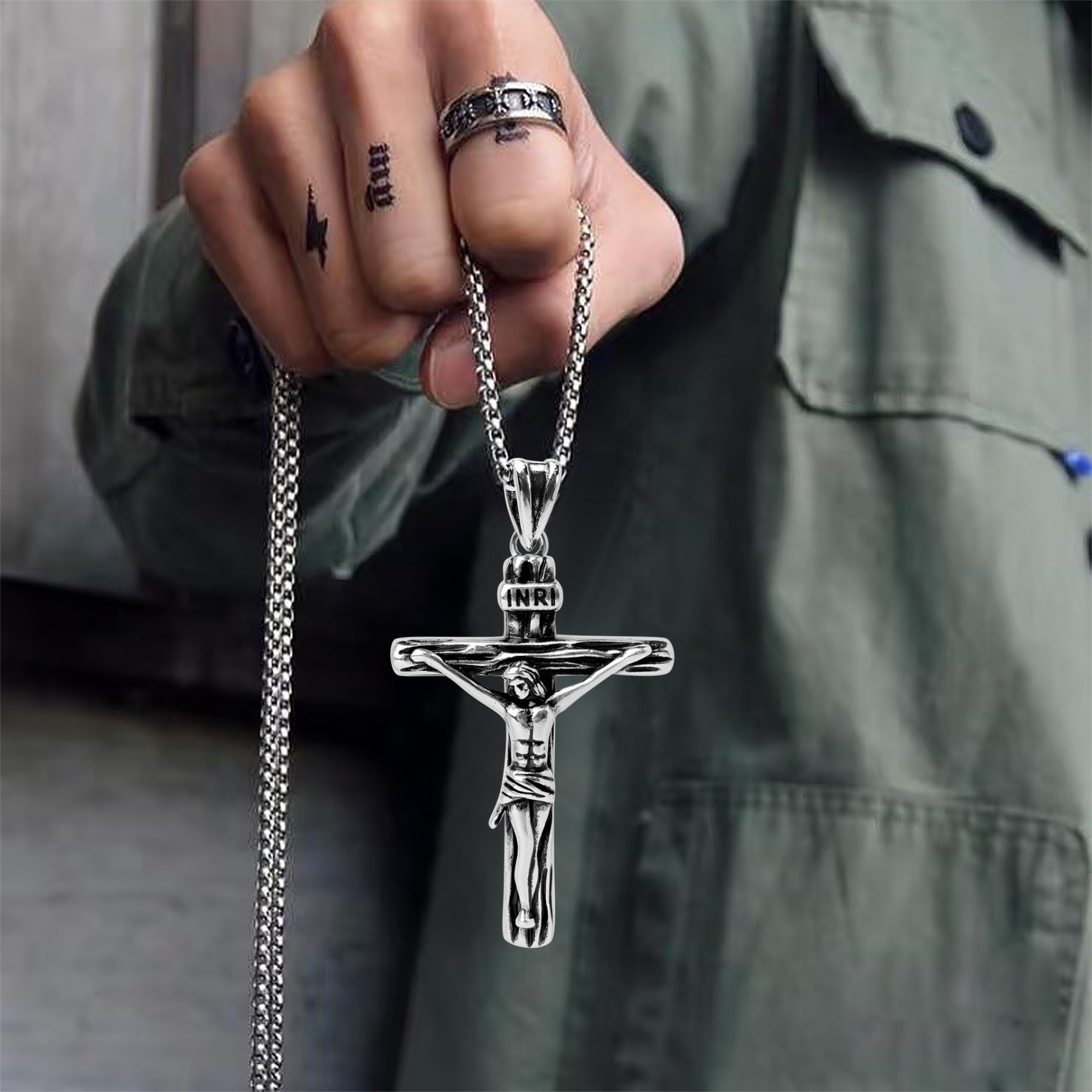 Vintage Light of Faith Cross Pendant