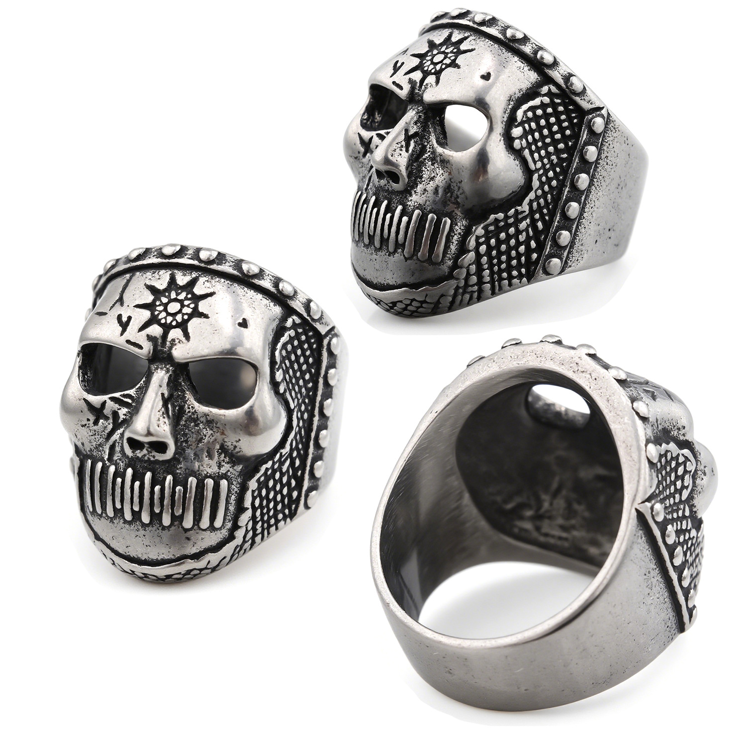 Punk Band Medal Skull Ring
