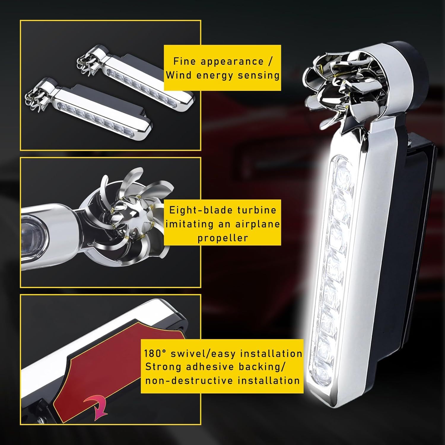 Wind-powered LED lights