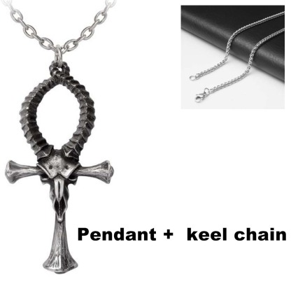 Goat Head Cross Necklace