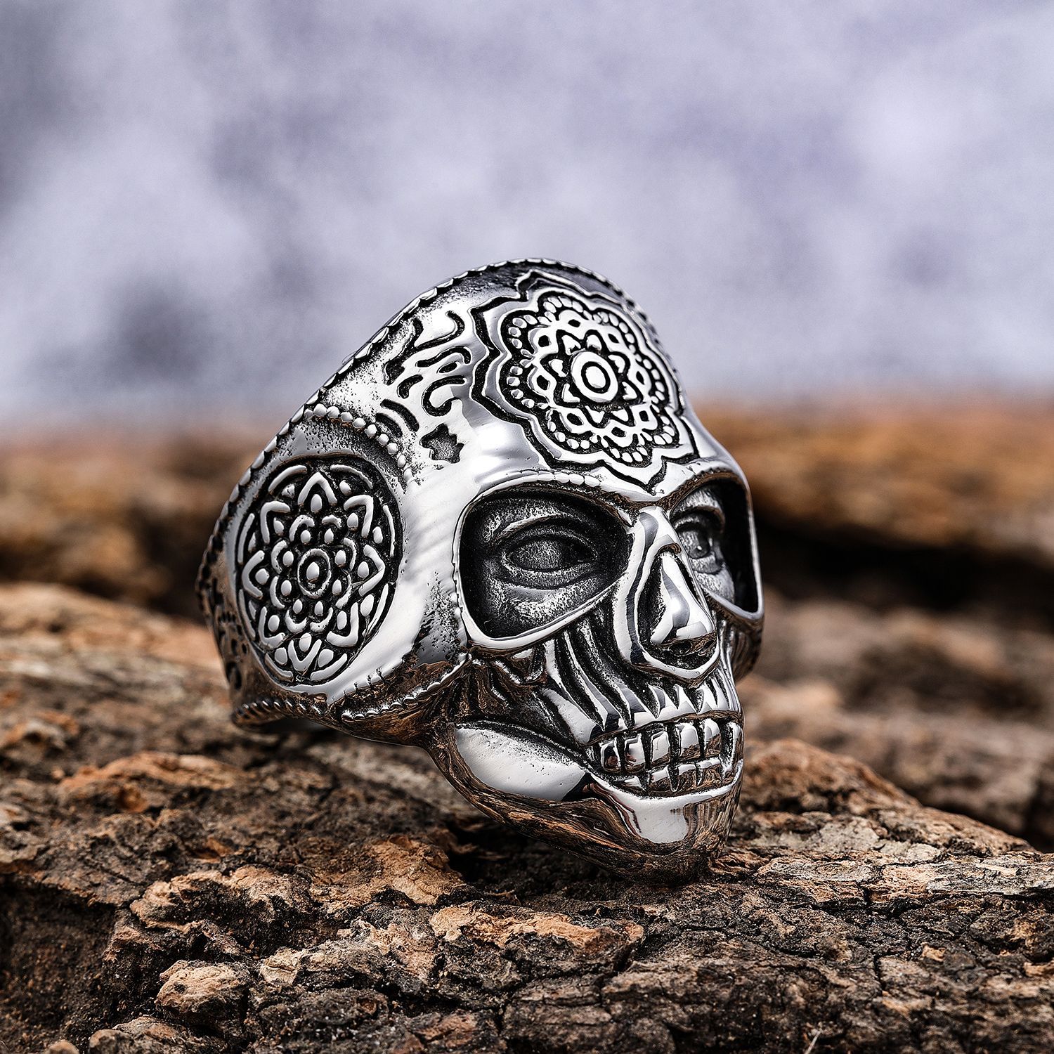 Carved Mask Ring