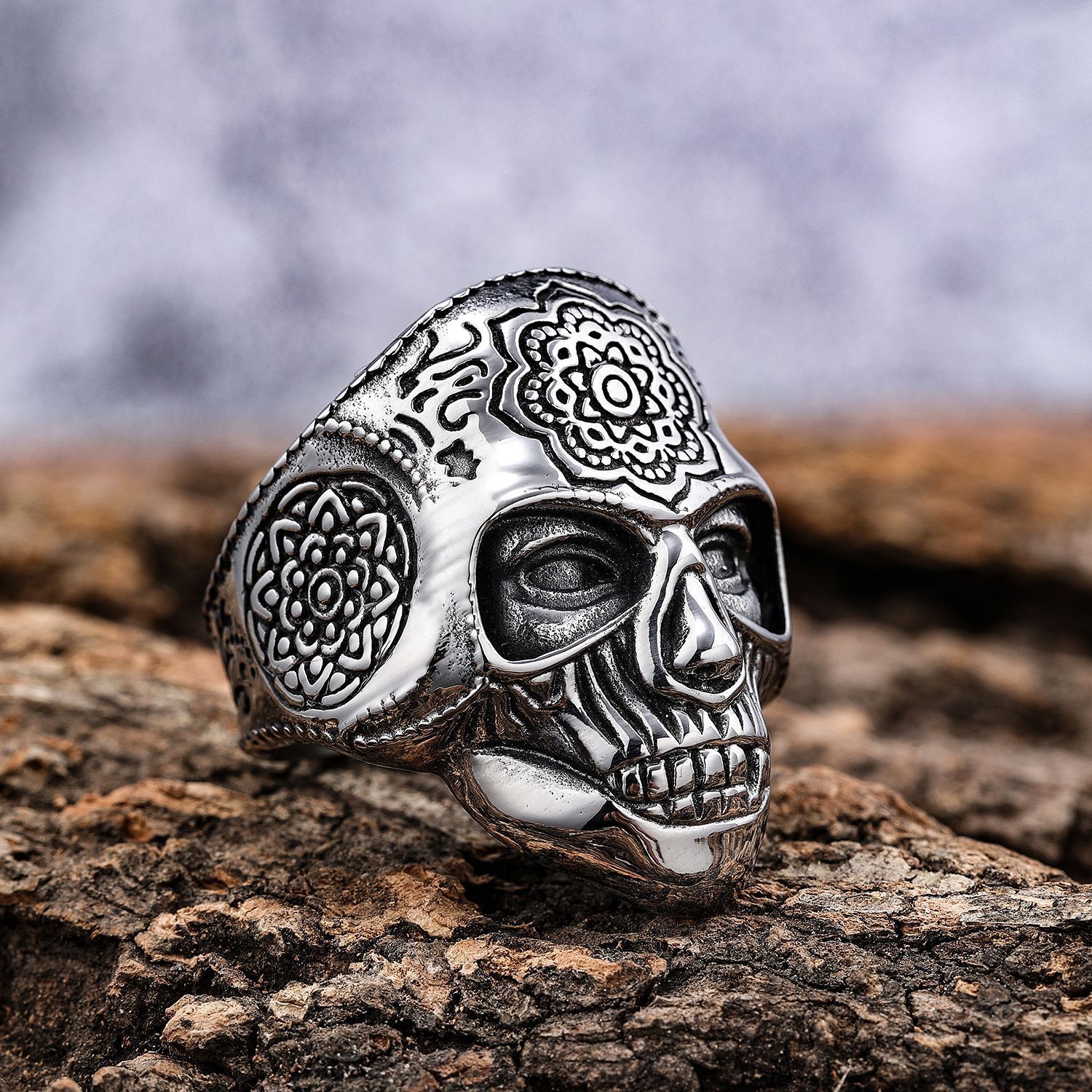 Carved Mask Ring
