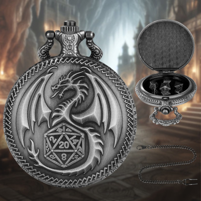 Dragon D20 StylePocket Watch Dice Set
