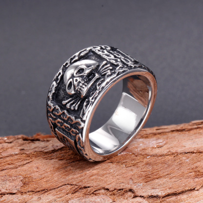 Cool Skull Hip Hop Punk Cross Ring