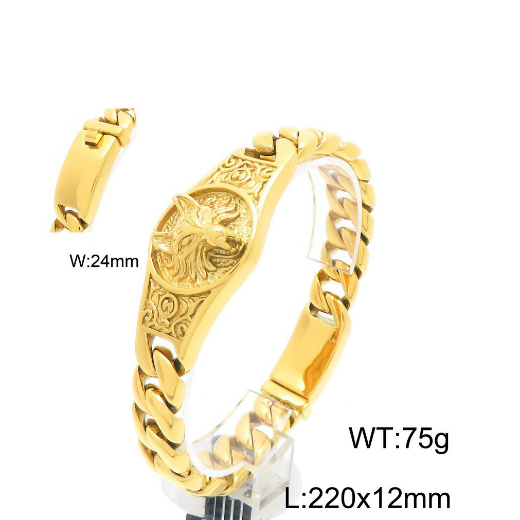 Domineering Wolf King Cuban Bracelet