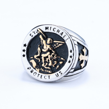 Angel Cross Signet Ring