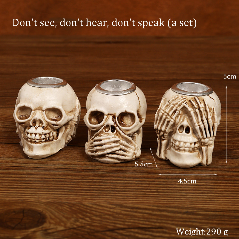 Halloween skull candlestick