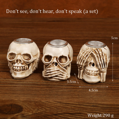 Halloween skull candlestick