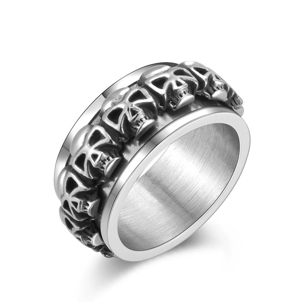 Skull Fidget Spinner Ring