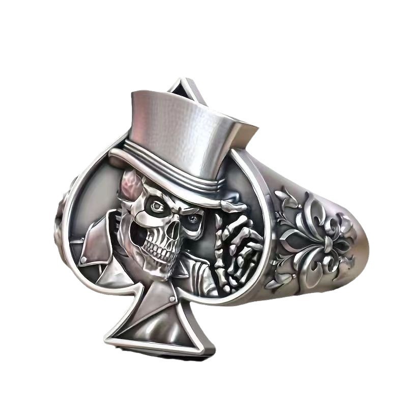Spade Magician Skull Ring