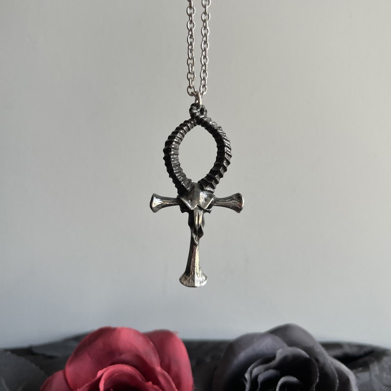 Goat Head Cross Necklace