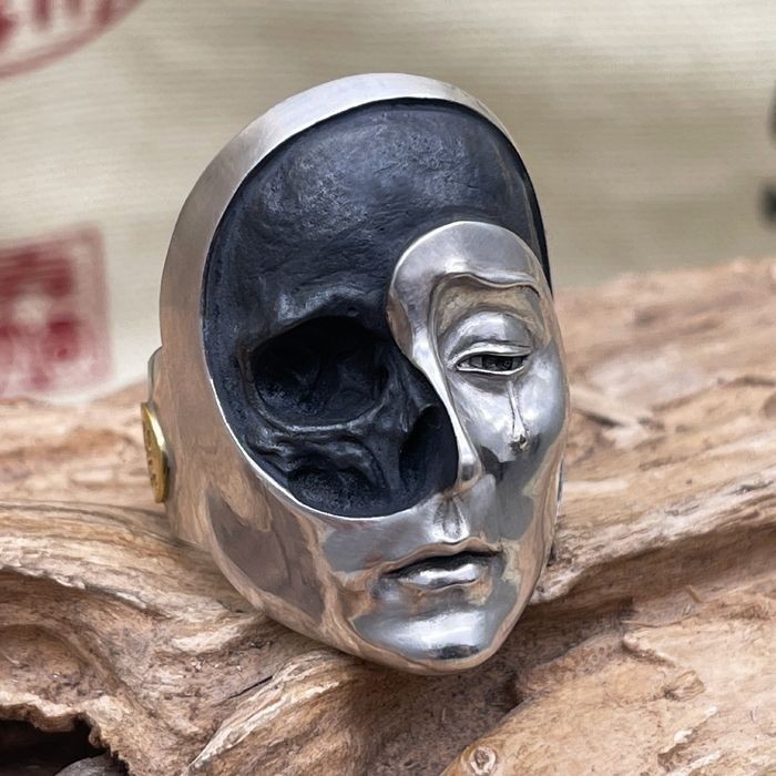 Handmade Sterling Silver Crying Skull Ring