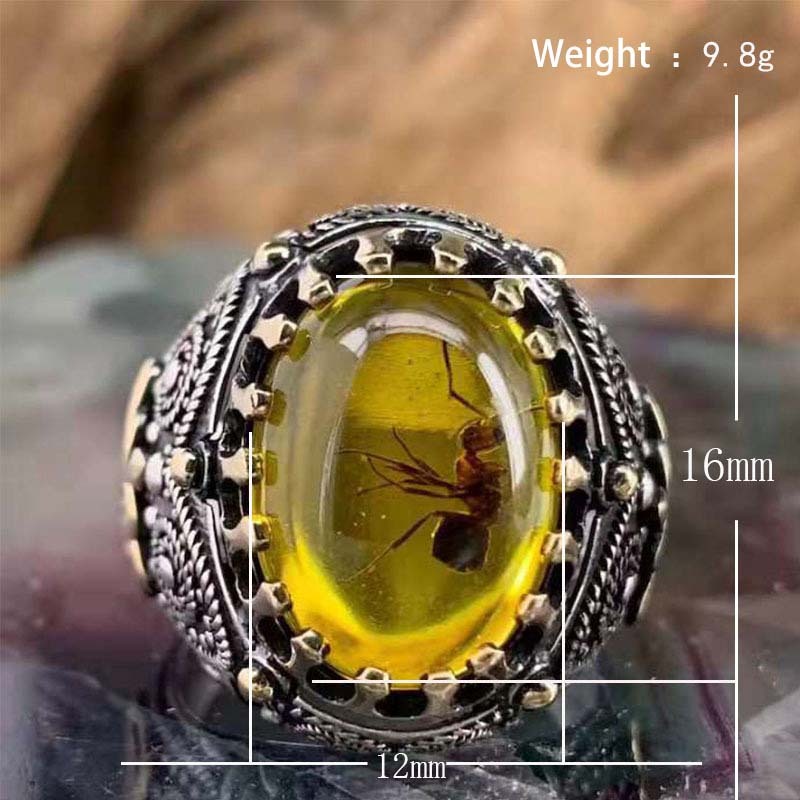 Amber Ant Ring
