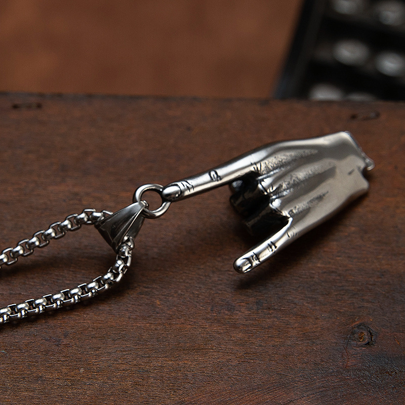 Hip-hop rock hand gesture necklace