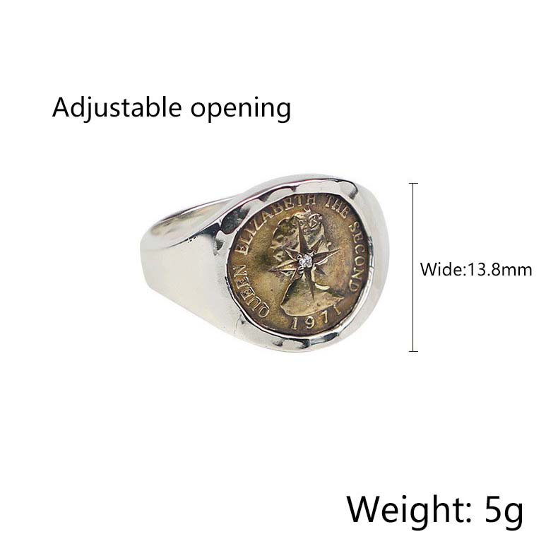  Elizabeth Brass Coin Ring 