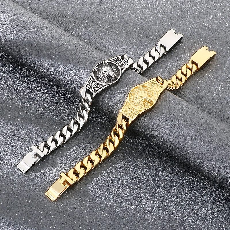 Domineering Wolf King Cuban Bracelet
