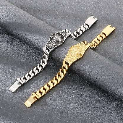 Domineering Wolf King Cuban Bracelet