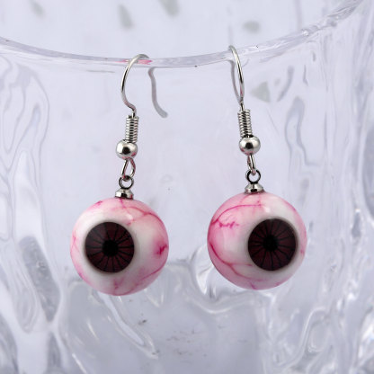 Horrible blood-red eyeball resin earrings