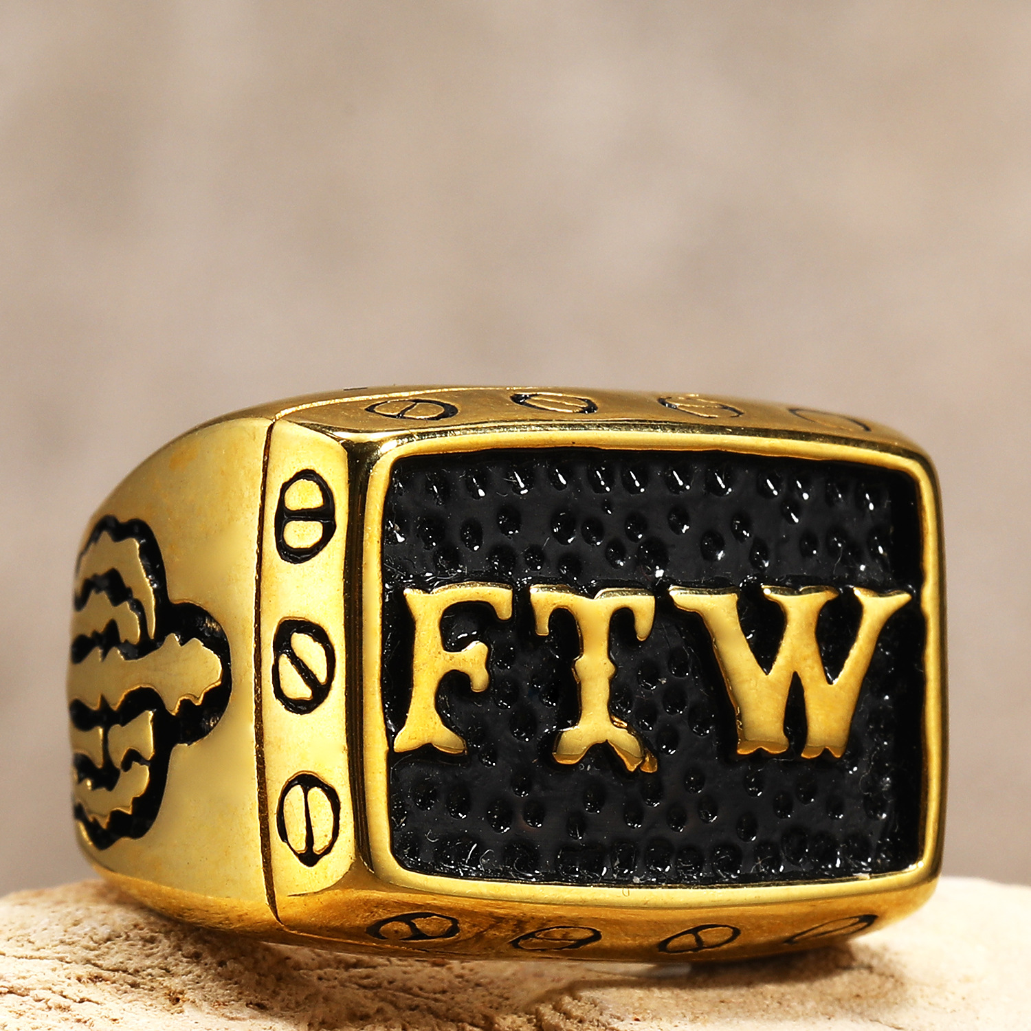 Motorcycle style FTW ring