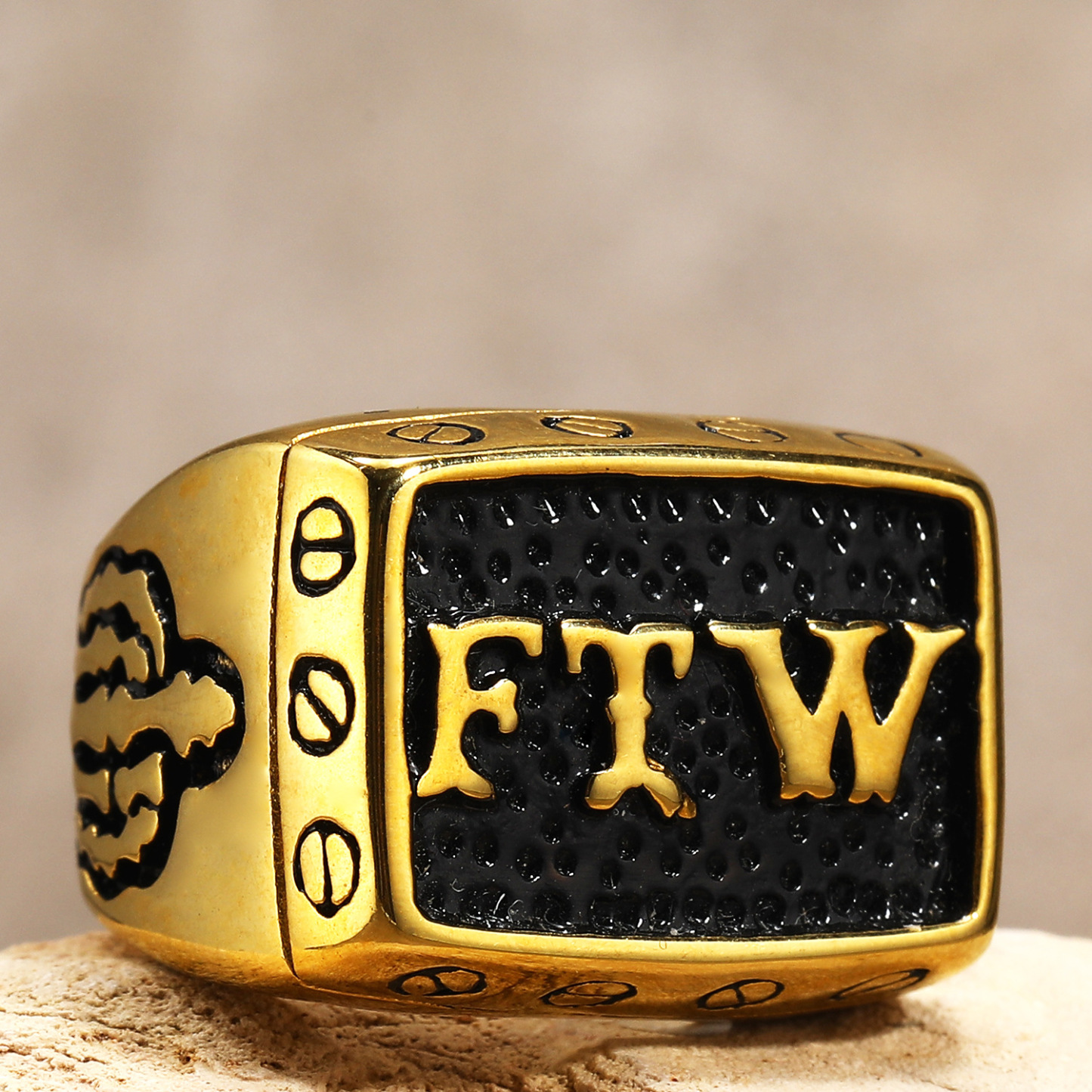 Motorcycle style FTW ring